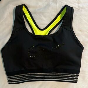 Nike Black and Yellow Sports Bra